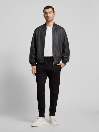 Peek & Cloppenburg BOSSSlim Fit Sweatpants mit Strukturmuster Modell 'Lamont' in black