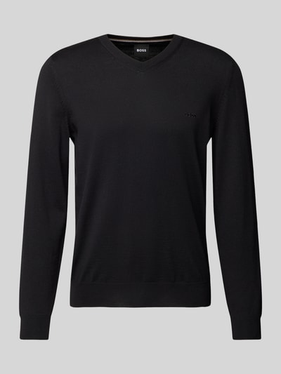 Peek & Cloppenburg BOSSStrickpullover Aus Schurwolle Modell 'Baram' In Black
