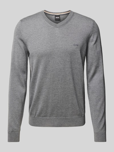 Peek & Cloppenburg BOSSStrickpullover Aus Schurwolle Modell 'Baram' In Anthrazit