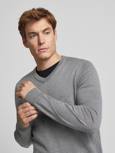 Peek & Cloppenburg BOSSStrickpullover Aus Schurwolle Modell 'Baram' In Anthrazit