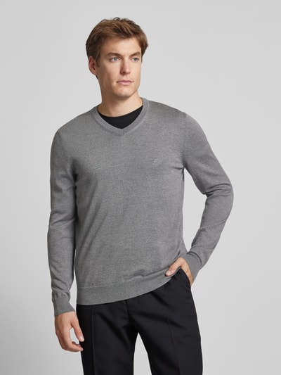 Peek & Cloppenburg BOSSStrickpullover Aus Schurwolle Modell 'Baram' In Anthrazit