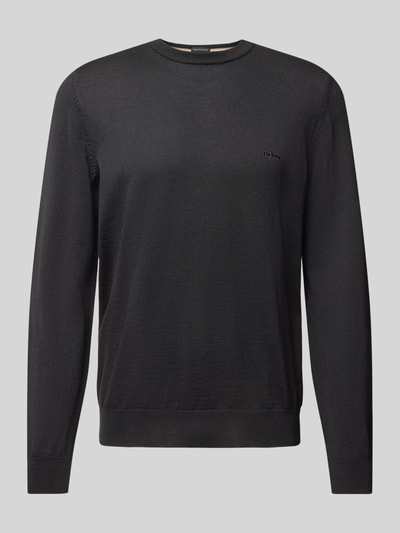Peek & Cloppenburg BOSSStrickpullover Aus Schurwolle Modell 'Botto' In Black