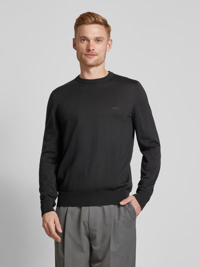 Peek & Cloppenburg BOSSStrickpullover Aus Schurwolle Modell 'Botto' In Black