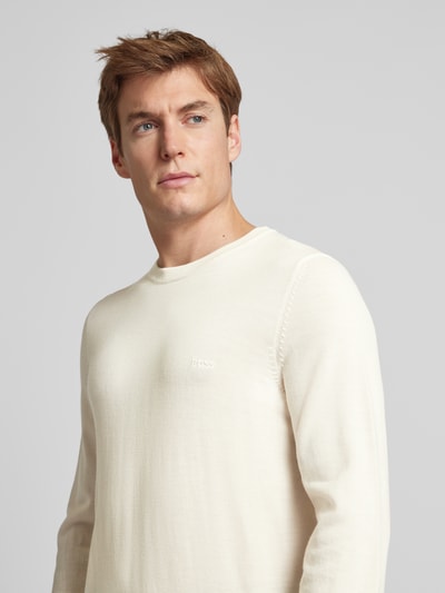 Peek & Cloppenburg BOSSStrickpullover Aus Schurwolle Modell 'Botto' In Offwhite