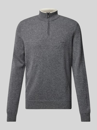 Peek & Cloppenburg BOSSStrickpullover Mit Stehkragen Modell 'Emarlo' In Mittelgrau