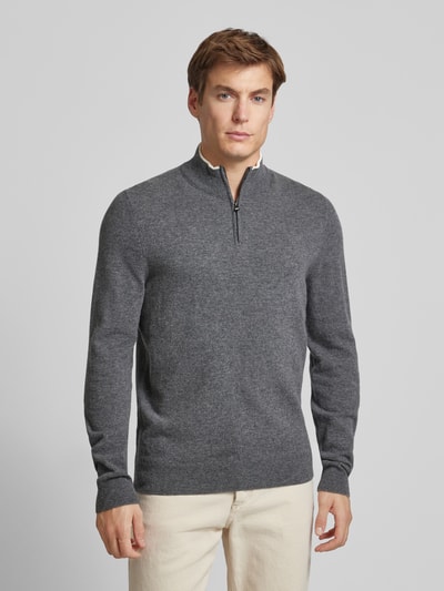 Peek & Cloppenburg BOSSStrickpullover Mit Stehkragen Modell 'Emarlo' In Mittelgrau