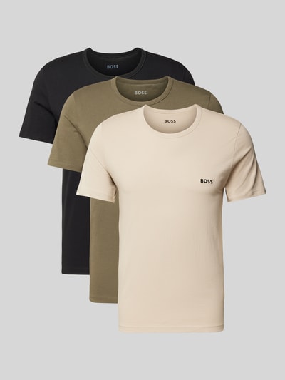 Peek & Cloppenburg BOSST-Shirt mit Rundhalsausschnitt Modell 'Classic' im 3er-Pack in sand