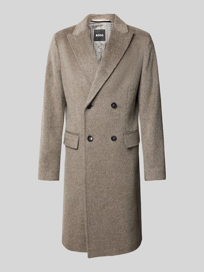Peek & Cloppenburg BOSSWollmantel Mit Reverskragen Modell 'Hyde' In Taupe