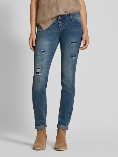 Peek & Cloppenburg Buena VistaSlim Fit Jeans Im Destroyed-Look Modell 'Malibu' In Dunkelblau