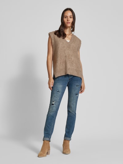 Peek & Cloppenburg Buena VistaSlim Fit Jeans im Destroyed-Look Modell 'Malibu' in dunkelblau