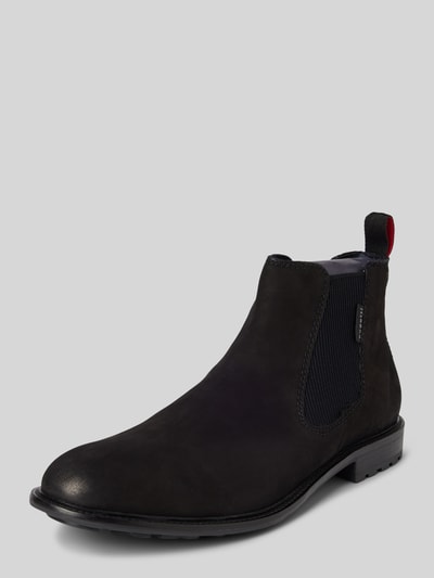 Peek & Cloppenburg bugattiChelsea Boots aus Leder mit Zugschlaufe Modell 'Bonifacio' in black