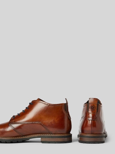 Peek & Cloppenburg BugattiDerby-Schuhe Aus Leder Mit Label-Print Modell 'Lobo' In Cognac