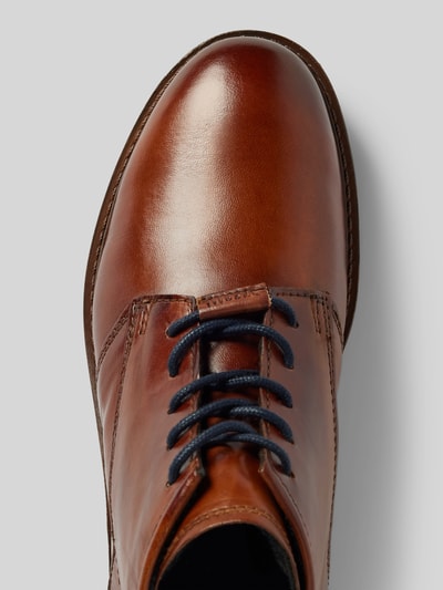 Peek & Cloppenburg BugattiDerby-Schuhe Aus Leder Mit Label-Print Modell 'Lobo' In Cognac