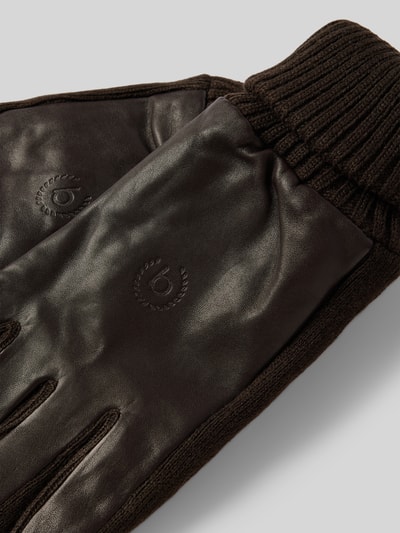 Peek & Cloppenburg BugattiLederhandschuhe Mit Label-Detail In Dunkelbraun