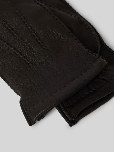 Peek & Cloppenburg BugattiLederhandschuhe Mit Ziernähten In Black