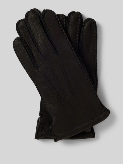 Peek & Cloppenburg bugattiLederhandschuhe mit Ziernähten in black