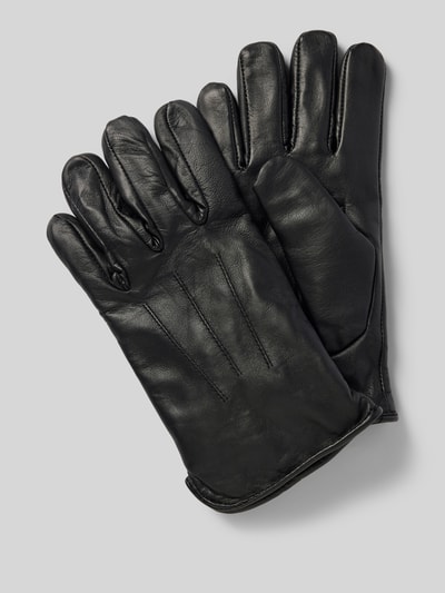 Peek & Cloppenburg bugattiLederhandschuhe mit Ziernähten in black