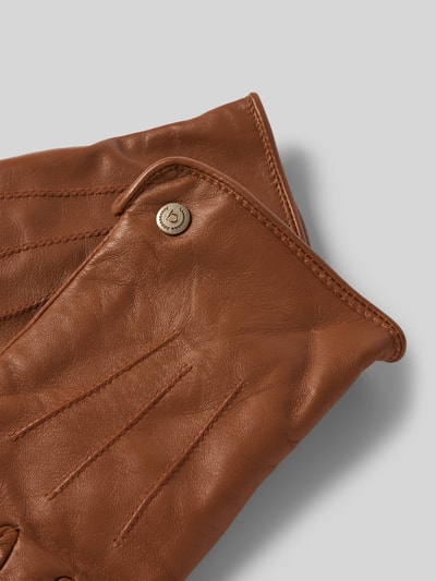 Peek & Cloppenburg BugattiLederhandschuhe Mit Ziernähten In Cognac