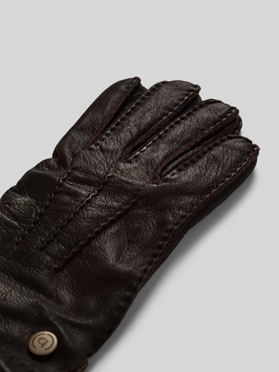 Peek & Cloppenburg BugattiLederhandschuhe Mit Ziernähten In Dunkelbraun