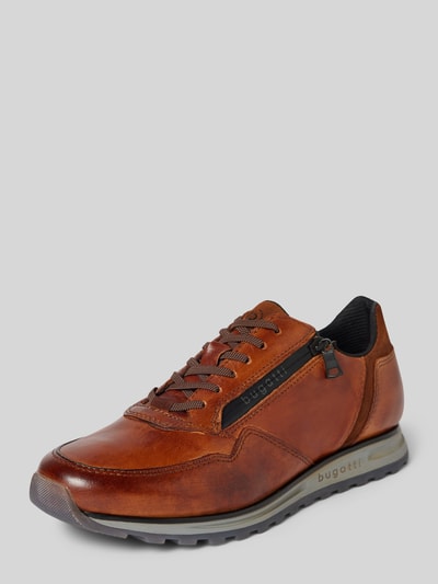 Peek & Cloppenburg bugattiLedersneaker mit Label-Details Modell 'Cirino' in cognac