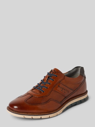 Peek & Cloppenburg bugattiLedersneaker mit Label-Schriftzug Modell 'Simone Comfort' in cognac