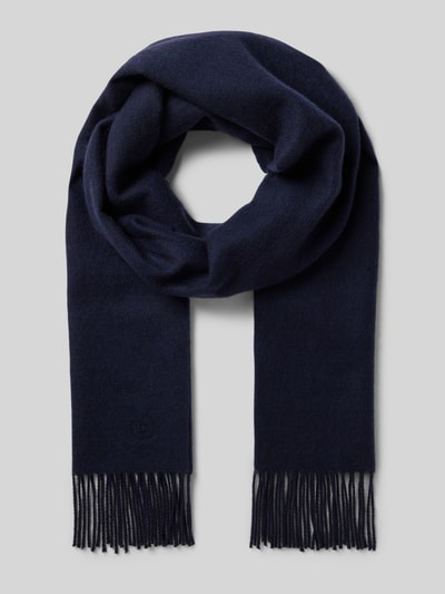 Peek & Cloppenburg bugattiSchal aus Schurwolle mit Label-Stitching in marine