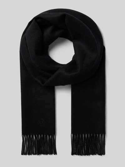 Peek & Cloppenburg bugattiSchal aus Schurwolle mit Label-Stitching in black