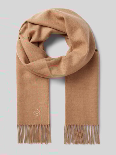 Peek & Cloppenburg bugattiSchal aus Schurwolle mit Label-Stitching in camel