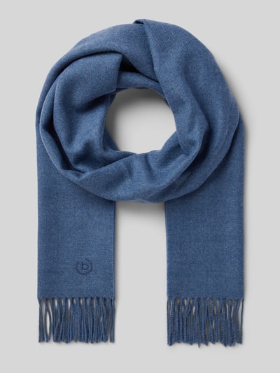 Peek & Cloppenburg bugattiSchal aus Schurwolle mit Label-Stitching in jeansblau