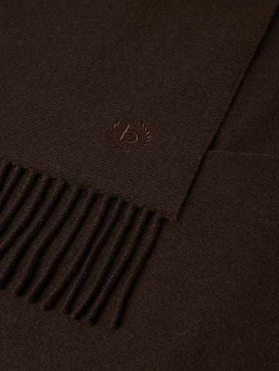 Peek & Cloppenburg BugattiSchal Aus Schurwolle Mit Label-Stitching In Dunkelbraun