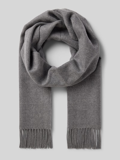Peek & Cloppenburg bugattiSchal aus Schurwolle mit Label-Stitching in mittelgrau melange