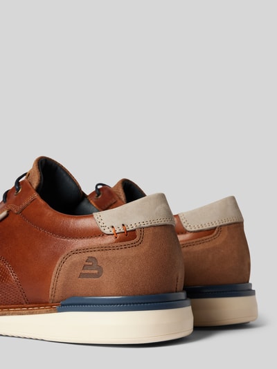 Peek & Cloppenburg BULLBOXERLederschnürschuhe Mit Strukturmuster Modell 'FLIN' In Cognac
