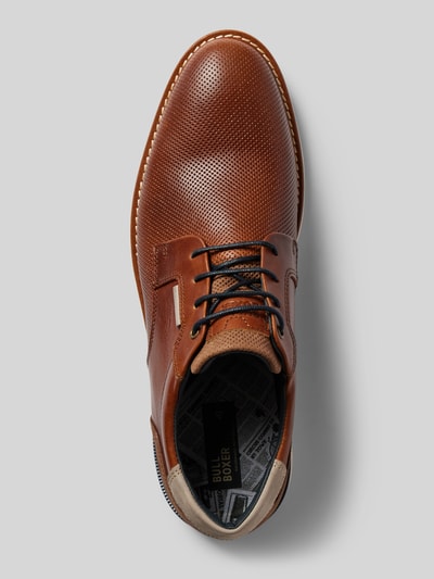 Peek & Cloppenburg BULLBOXERLederschnürschuhe Mit Strukturmuster Modell 'FLIN' In Cognac