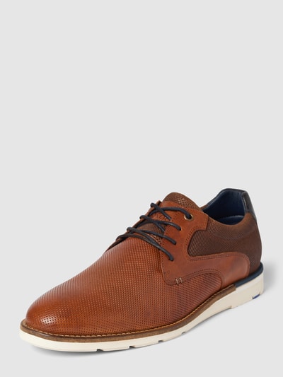 Peek & Cloppenburg BULLBOXERSchnürschuhe mit Strukturmuster Modell 'FABIAN' in cognac