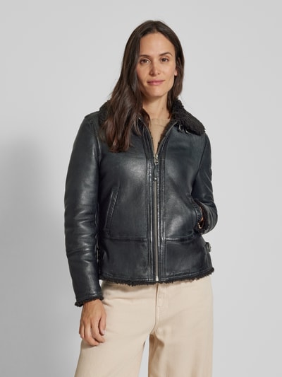 Peek & Cloppenburg CabriniLederjacke Aus Lammnappa Mit Umlegekragen In Black
