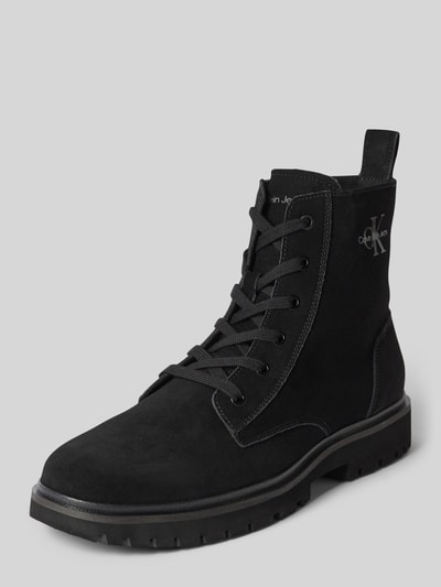 Peek & Cloppenburg Calvin Klein JeansBoots aus Leder mit Schnürung Modell 'EVA' in black