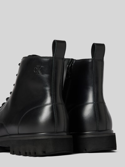 Peek & Cloppenburg Calvin Klein JeansBoots Aus Leder Mit Schnürung Und Reißverschluss In Black