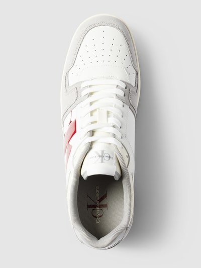 Peek & Cloppenburg Calvin Klein JeansLedersneaker Mit Kontrastbesatz In Hellgrau