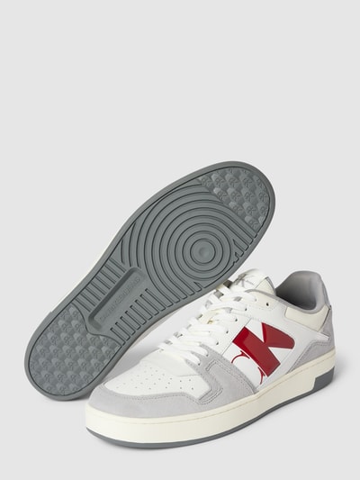 Peek & Cloppenburg Calvin Klein JeansLedersneaker Mit Kontrastbesatz In Hellgrau