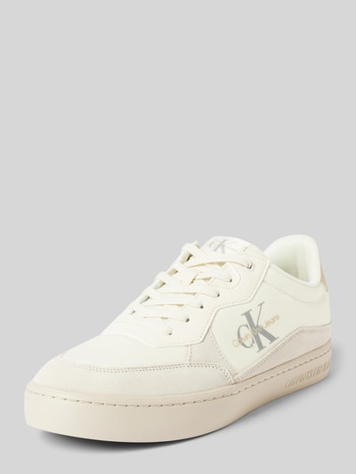 Peek & Cloppenburg Calvin Klein JeansLedersneaker mit Label-Details Modell 'CLASSIC CUPSOLE LOW MIX' in offwhite