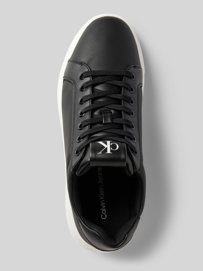 Peek & Cloppenburg Calvin Klein JeansLedersneaker Mit Label-Print Modell 'CHUNKY CUPSOLE CLEANLOW' In Black