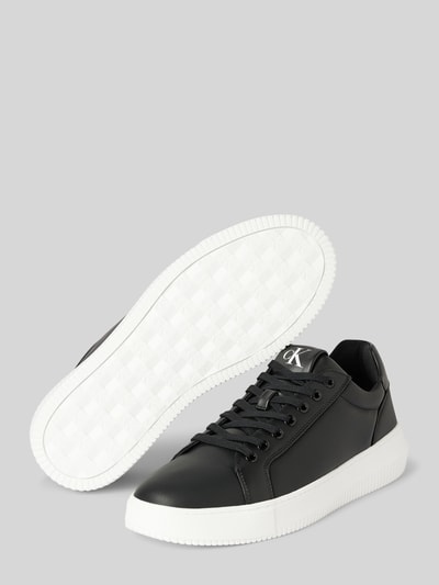 Peek & Cloppenburg Calvin Klein JeansLedersneaker Mit Label-Print Modell 'CHUNKY CUPSOLE CLEANLOW' In Black