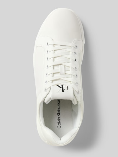 Peek & Cloppenburg Calvin Klein JeansLedersneaker Mit Label-Print Modell 'CHUNKY CUPSOLE CLEANLOW' In Weiss