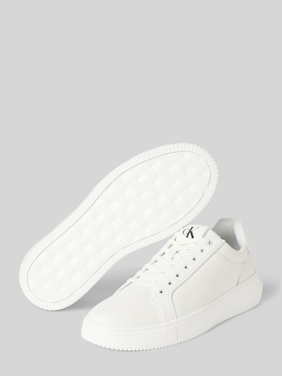 Peek & Cloppenburg Calvin Klein JeansLedersneaker Mit Label-Print Modell 'CHUNKY CUPSOLE CLEANLOW' In Weiss