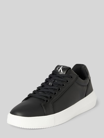 Peek & Cloppenburg Calvin Klein JeansLedersneaker mit Label-Print Modell 'CHUNKY CUPSOLE CLEANLOW' in black