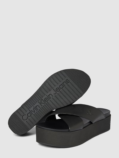 Peek & Cloppenburg Calvin Klein JeansPlateauschuhe Aus Echtem Leder In Black