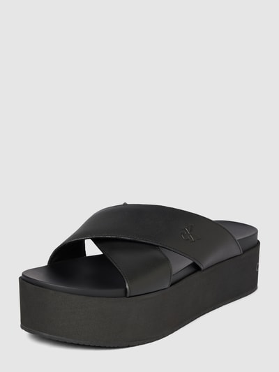 Peek & Cloppenburg Calvin Klein JeansPlateauschuhe aus echtem Leder in black