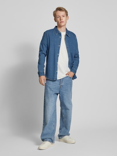 Peek & Cloppenburg Calvin Klein JeansSlim Fit Jeanshemd mit Kentkragen in blau