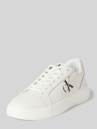 Peek & Cloppenburg Calvin Klein JeansSneaker aus Leder mit Label-Detail Modell 'CHUNKY' in weiss