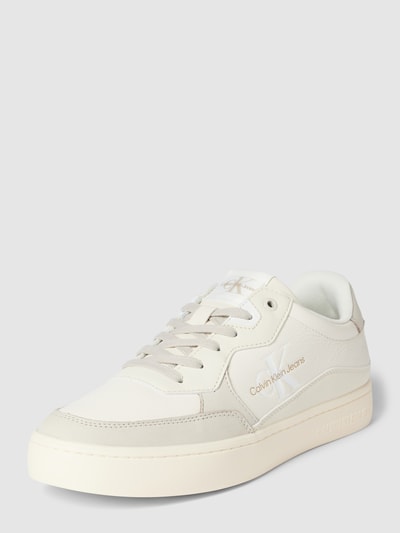 Peek & Cloppenburg Calvin Klein JeansSneaker aus Leder mit Logo-Prägung Modell 'CLASSIC CUPSOLE' in offwhite